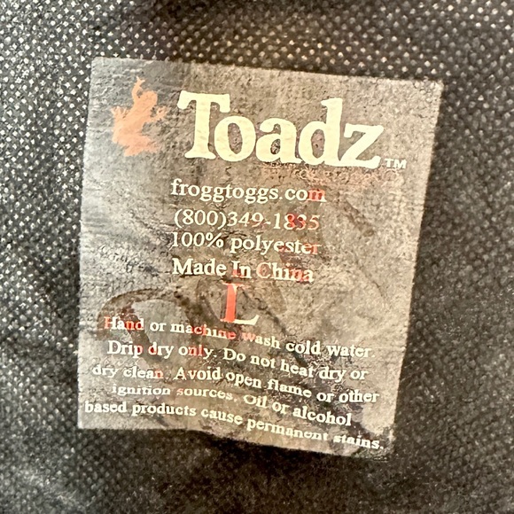 TOADZ - FROGG TOGGS wind resistant lightweight jacket L - Picture 6 of 10